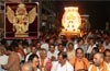 Golden Garuda Vahana dedicated to Shree Vyasa Raghupathi at Venkatramana Temple